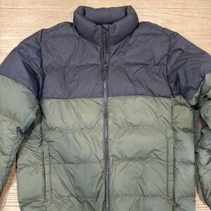 MEN'S UNIQLO ULTRA LIGHT DOWN GREEN BLACK PUFFER SIZE EXTRA LARGE